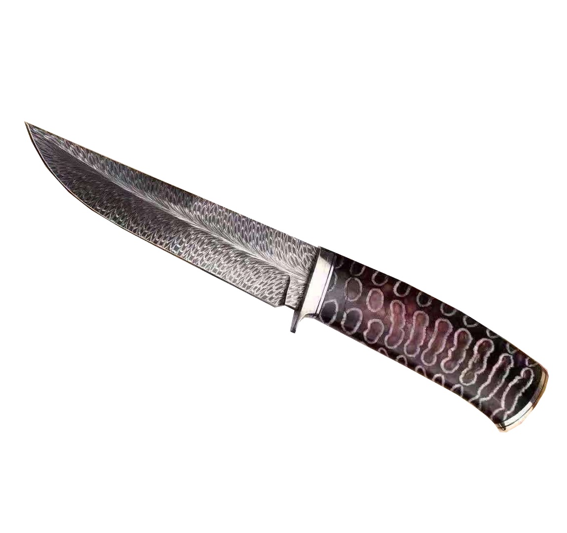 Messer mit fester Klinge aus Damaskusfeder