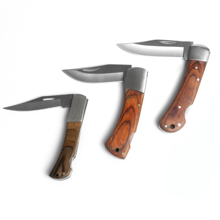 Lockback-Messer mit Holzgriff